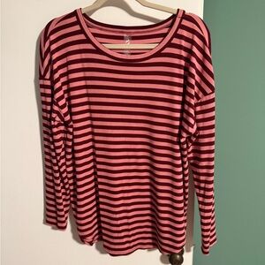 Loft Lou & Grey Striped, Ribbed Women's Top, size Large